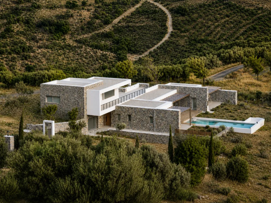 Hausbau auf Kreta – Baustelle mit Meerblick